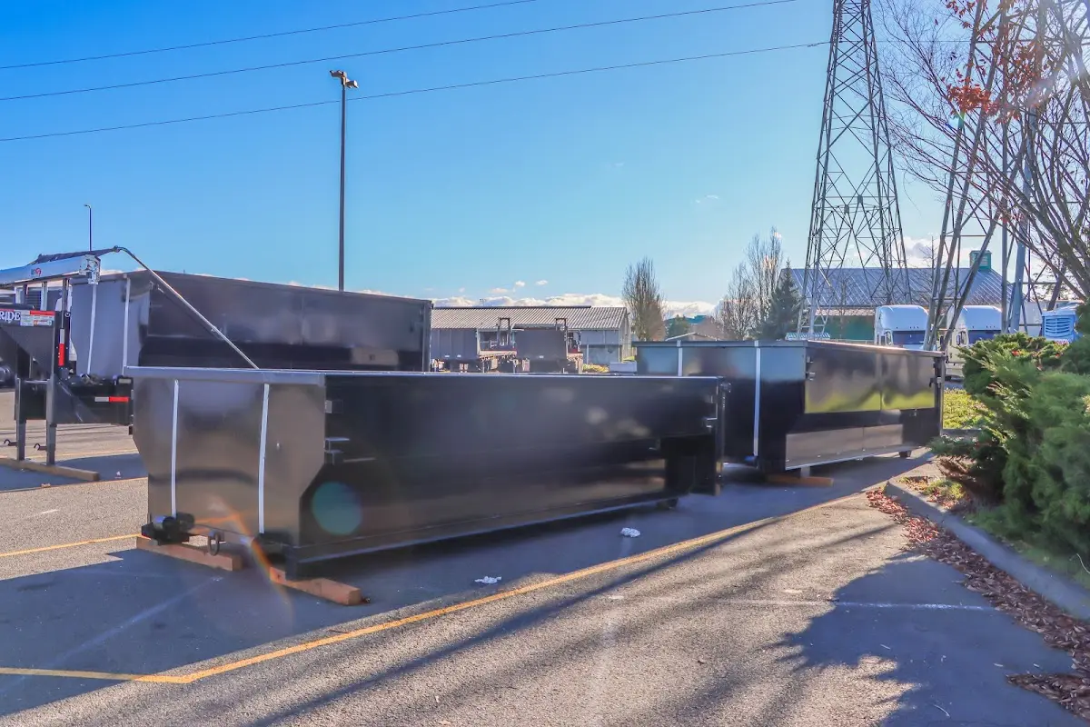 Roll-off dumpster ready for waste disposal at job site for Estate Cleanout Dumpster Rental in Newcastle